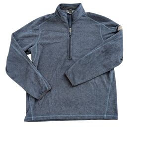 Eddie Bauer Gray/Blue Quarter-Zip Pullover XLT